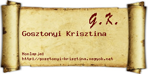 Gosztonyi Krisztina névjegykártya