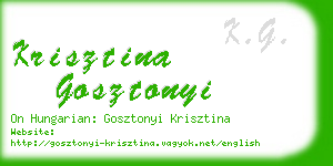 krisztina gosztonyi business card